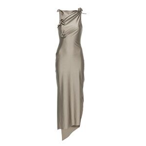 Coperni Floral-appliqué Dress in Dark Grey size S